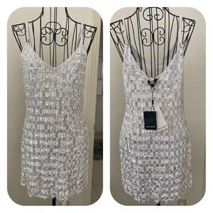 Retrofete sequin white dress NWT
